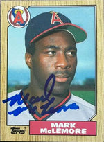 Mark McLemore Signed 1987 Topps Traded Baseball Card - California Angels