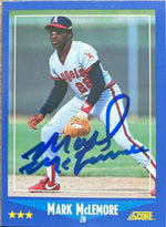 Mark McLemore Signed 1988 Score Baseball Card - California Angels