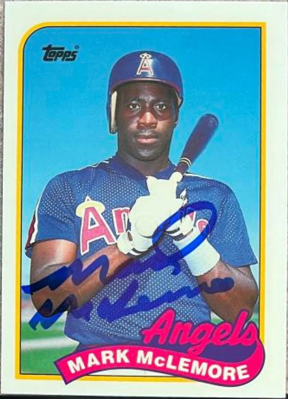 Mark McLemore Signed 1989 Topps TIFFANY Baseball Card - California Angels