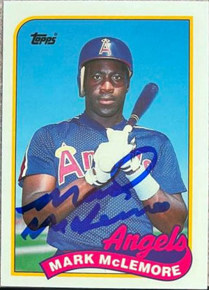 Mark McLemore Signed 1989 Topps TIFFANY Baseball Card - California Angels