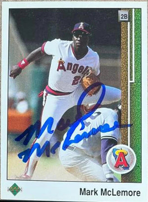 Mark McLemore Signed 1989 Upper Deck Baseball Card - California Angels