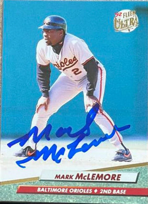 Mark McLemore Signed 1992 Fleer Ultra Baseball Card - Baltimore Orioles