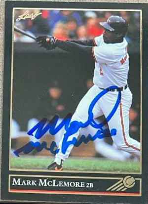 Mark McLemore Signed 1992 Leaf Black Gold Baseball Card - Baltimore Orioles