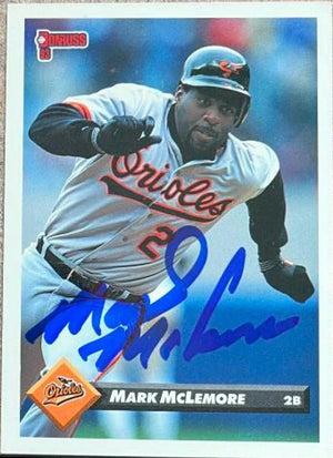 Mark McLemore Signed 1993 Donruss Baseball Card - Baltimore Orioles