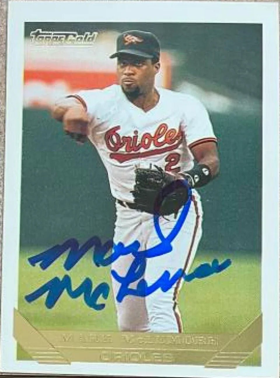 Mark McLemore Signed 1993 Topps Gold Baseball Card - Baltimore Orioles