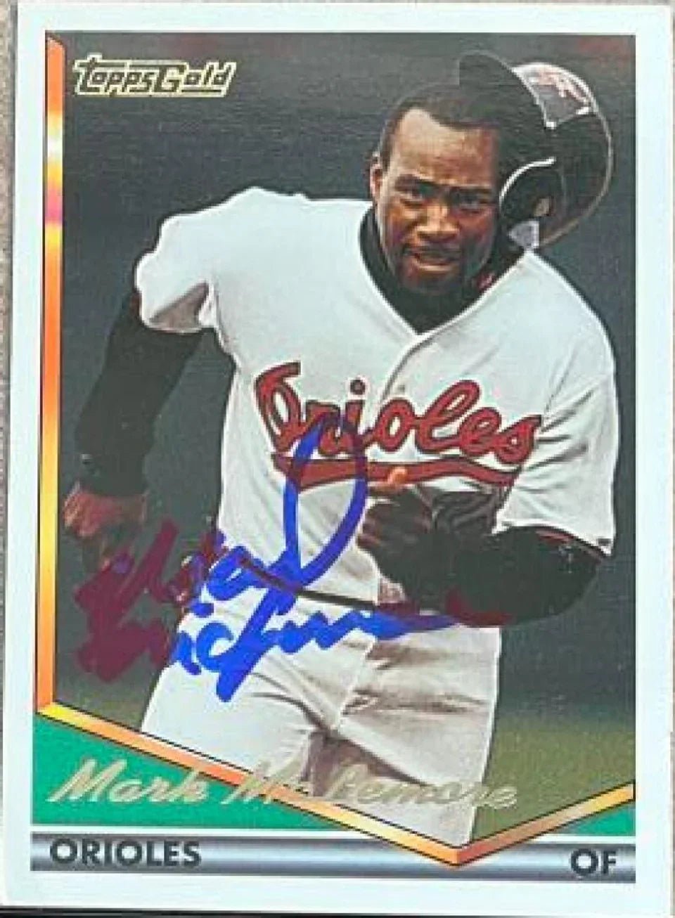 Mark McLemore Signed 1994 Topps Gold Baseball Card - Baltimore Orioles