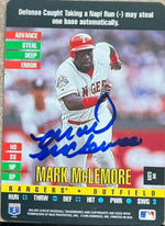 Mark McLemore Signed 1995 Donruss Top of the Order Baseball Card - Texas Rangers
