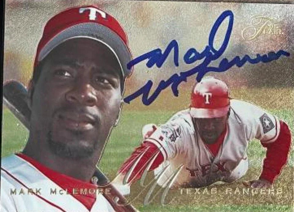 Mark McLemore Signed 1995 Flair Baseball Card - Texas Rangers