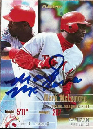 Mark McLemore Signed 1995 Fleer Update Baseball Card - Texas Rangers