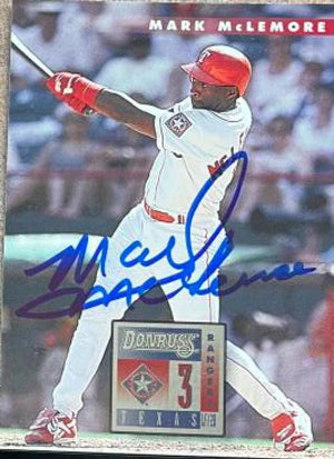 Mark McLemore Signed 1996 Donruss Baseball Card - Texas Rangers