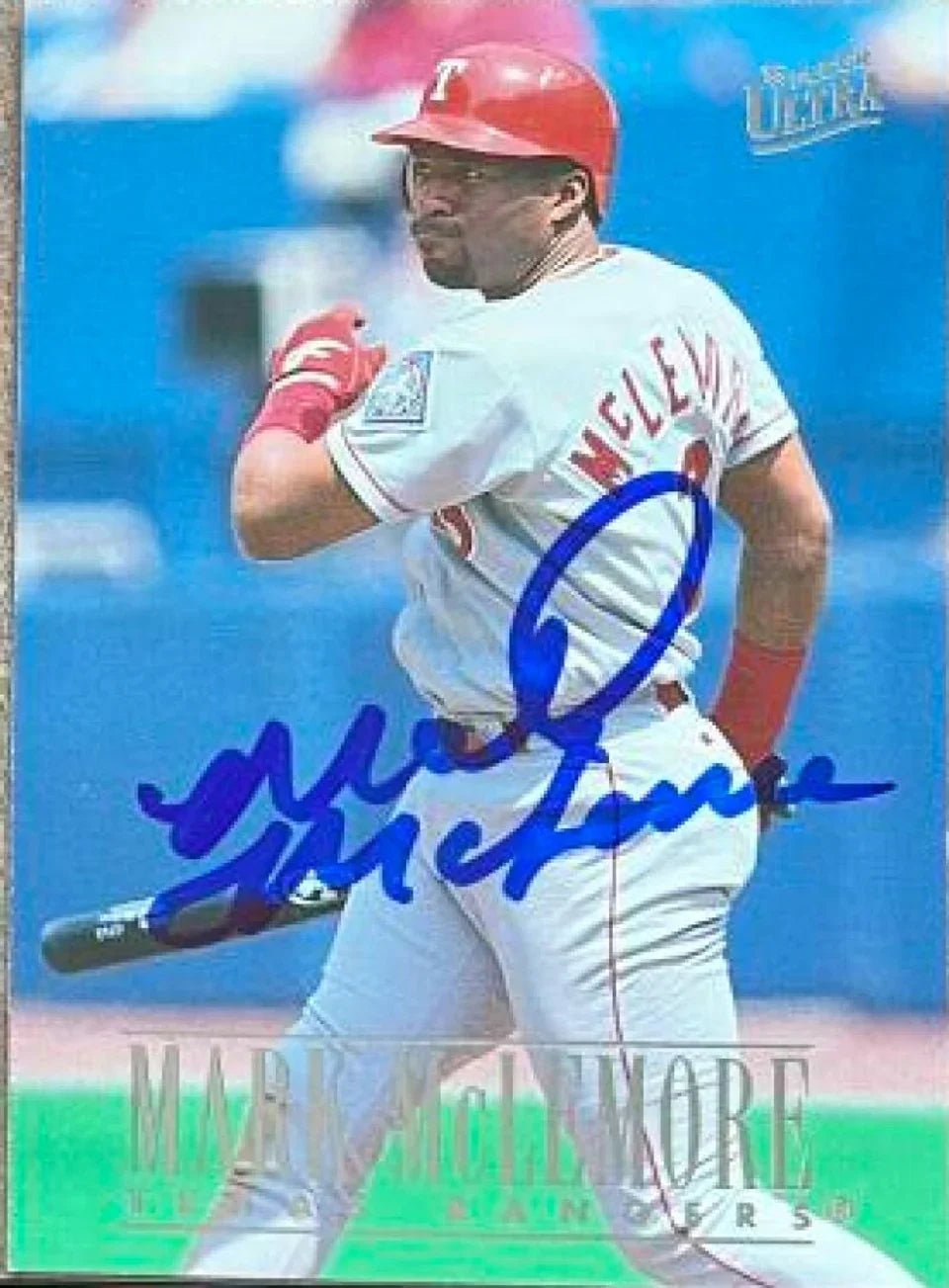 Mark McLemore Signed 1996 Fleer Ultra Baseball Card - Texas Rangers