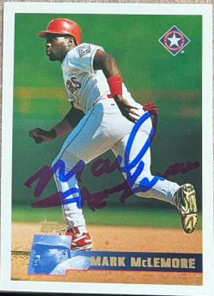 Mark McLemore Signed 1996 Topps Baseball Card - Texas Rangers