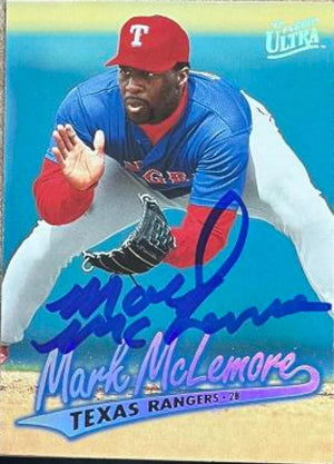 Mark McLemore Signed 1997 Fleer Ultra Baseball Card - Texas Rangers