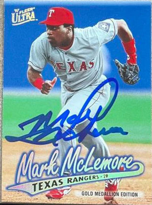 Mark McLemore Signed 1997 Fleer Ultra Gold Medallion Baseball Card - Texas Rangers