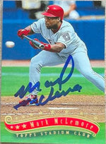 Mark McLemore Signed 1997 Stadium Club Baseball Card - Texas Rangers