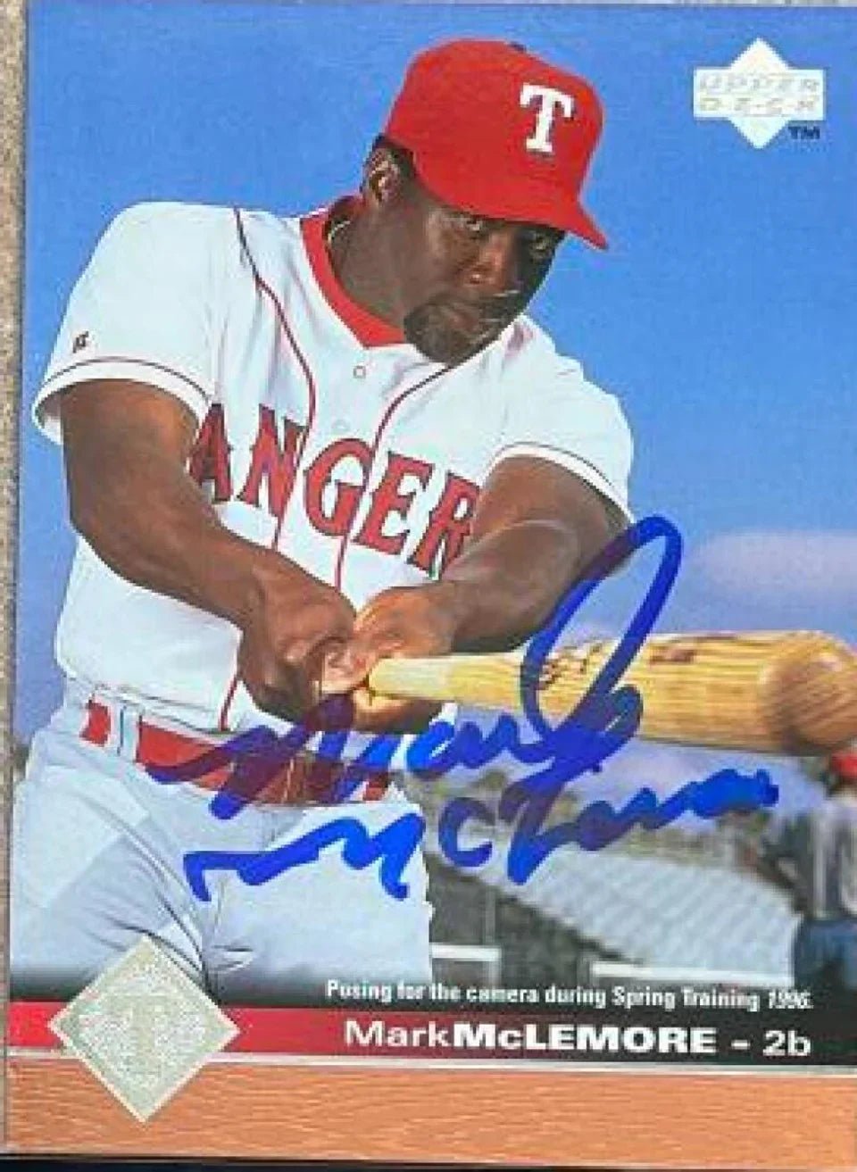 Mark McLemore Signed 1997 Upper Deck Baseball Card - Texas Rangers