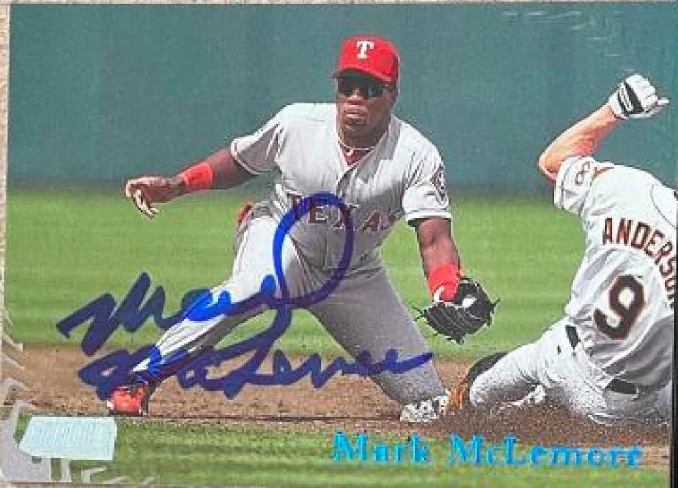 Mark McLemore Signed 1998 Stadium Club Baseball Card - Texas Rangers