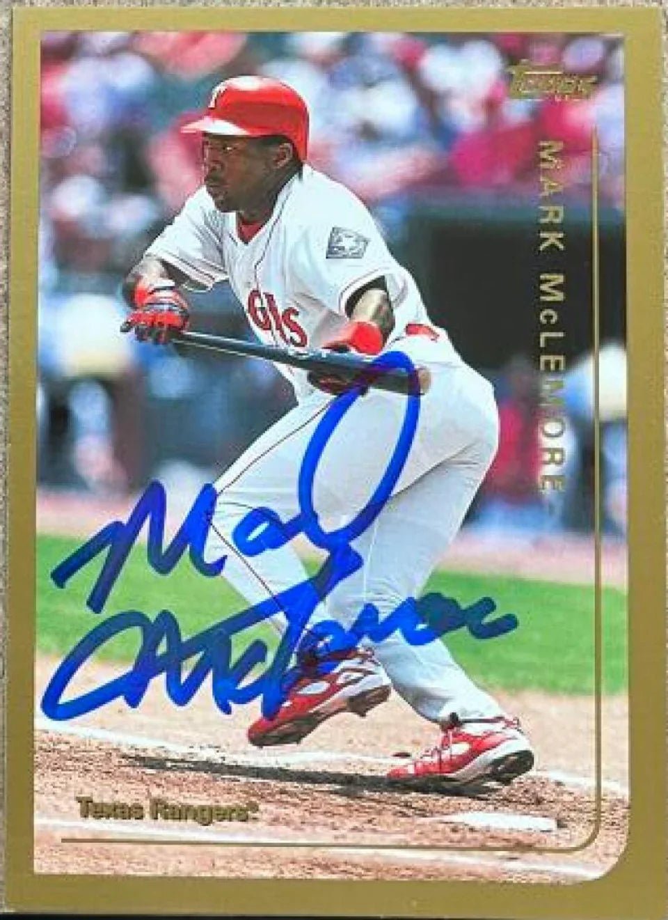 Mark McLemore Signed 1999 Topps Baseball Card - Texas Rangers