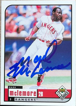 Mark McLemore Signed 1999 UD Choice Baseball Card - Texas Rangers