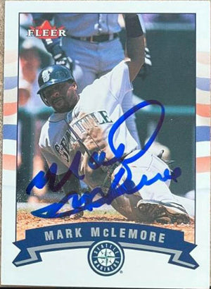 Mark McLemore Signed 2002 Fleer Baseball Card - Seattle Mariners