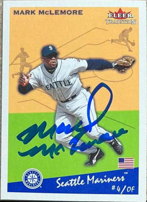 Mark McLemore Signed 2002 Fleer Tradition Baseball Card - Seattle Mariners