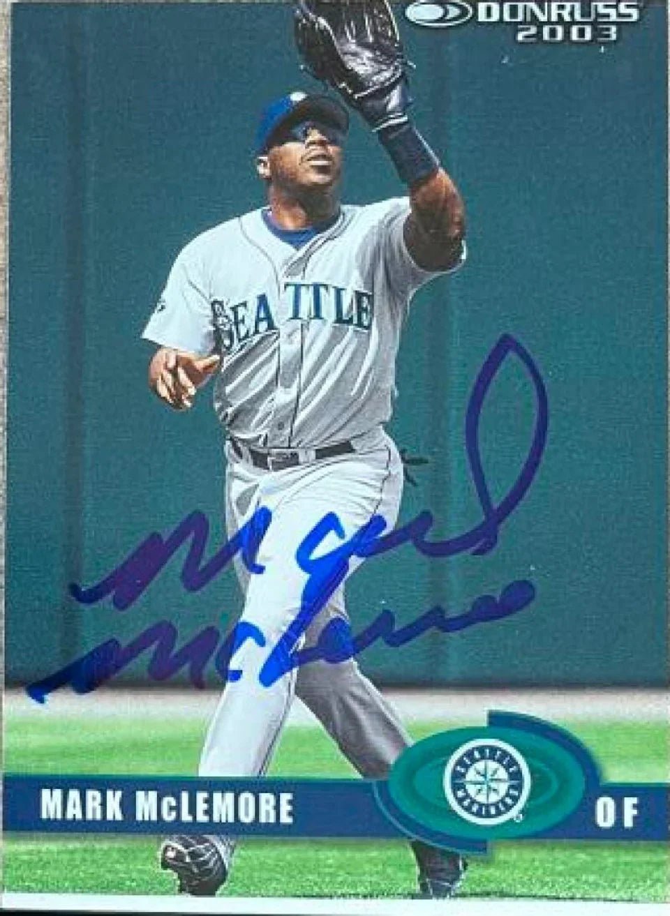 Mark McLemore Signed 2003 Donruss Baseball Card - Seattle Mariners