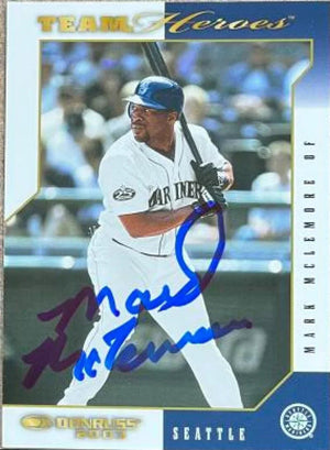 Mark McLemore Signed 2003 Donruss Team Heroes Baseball Card - Seattle Mariners
