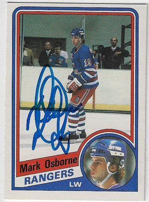 Mark Osborne Signed 1984-85 O-Pee-Chee Hockey Card - New York Rangers