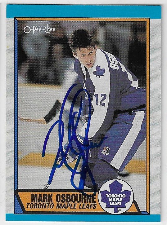 Mark Osborne Signed 1989 - 90 O - Pee - Chee Hockey Card - Toronto Maple Leafs - PastPros