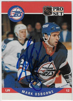Mark Osborne Signed 1990-91 Pro Set Hockey Card - Winnipeg Jets