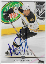 Mark Stuart Signed 2008-09 Upper Deck Hockey Card - Boston Bruins