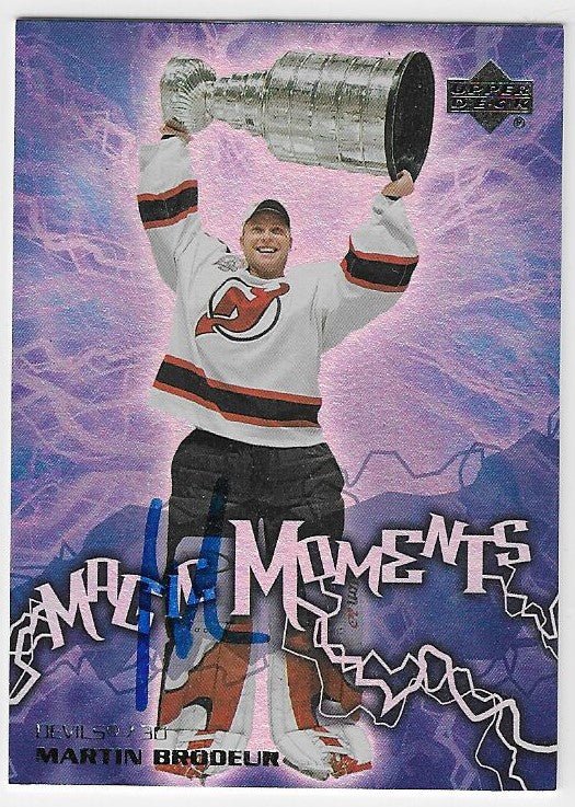 Martin Brodeur Signed 2003-04 Upper Deck Magic Moments Hockey Card - New Jersey Devils