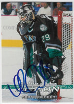 Martin Gerber Signed 2003-04 In The Game Action Hockey Card - Anaheim Ducks