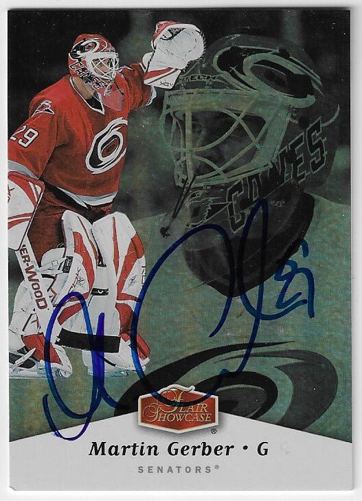 Martin Gerber Signed 2006-07 Flair Showcase Hockey Card - Ottawa Senators