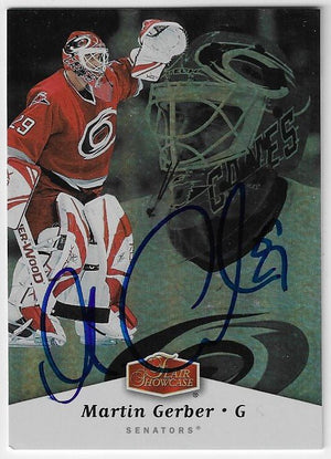 Martin Gerber Signed 2006-07 Flair Showcase Hockey Card - Ottawa Senators