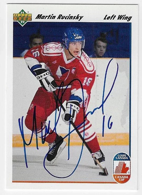 Martin Rucinsky Signed 1991-92 Upper Deck Canada Cup Hockey Card - Czech Republic