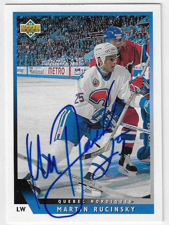 Martin Rucinsky Signed 1993-94 Upper Deck Hockey Card - Quebec Nordiques
