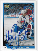 Martin Rucinsky Signed 1993-94 Upper Deck Hockey Card - Quebec Nordiques