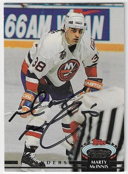 Marty McInnis Signed 1992-93 Stadium Club Hockey Card - New York Islanders