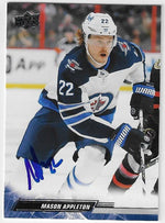 Mason Appleton Signed 2022-23 Upper Deck Hockey Card - Winnipeg Jets