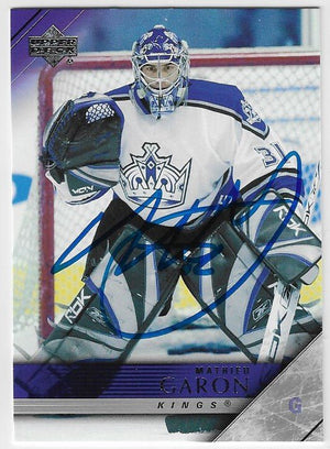 Mathieu Garon Signed 2005-06 Upper Deck Hockey Card - Los Angeles Kings