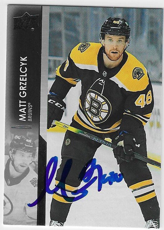 Matt Grzelcyk Signed 2021-22 Upper Deck Hockey Card - Boston Bruins