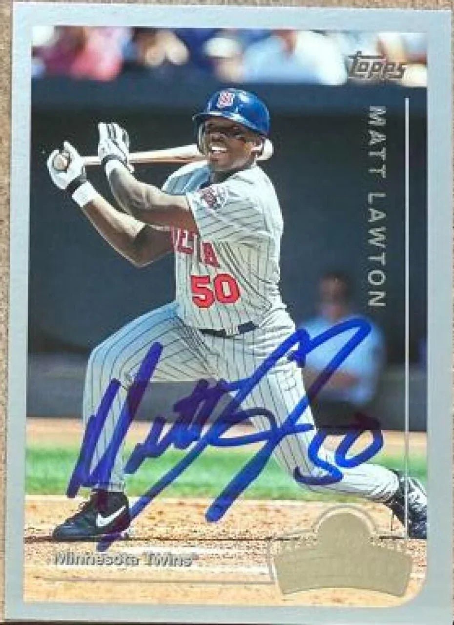 Matt Lawton Signed 1999 Topps Opening Day Baseball Card - Minnesota Twins