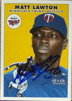 Matt Lawton Signed 2000 Fleer Tradition Baseball Card - Minnesota Twins
