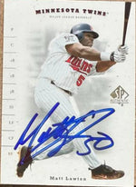 Matt Lawton Signed 2001 SP Authentic Baseball Card - Minnesota Twins