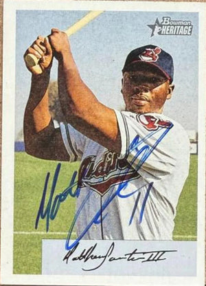 Matt Lawton Signed 2002 Bowman Heritage Baseball Card - Cleveland Indians
