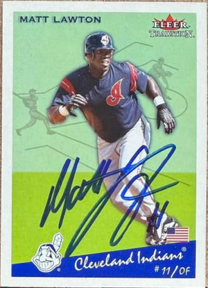 Matt Lawton Signed 2002 Fleer Tradition Update Baseball Card - Cleveland Indians
