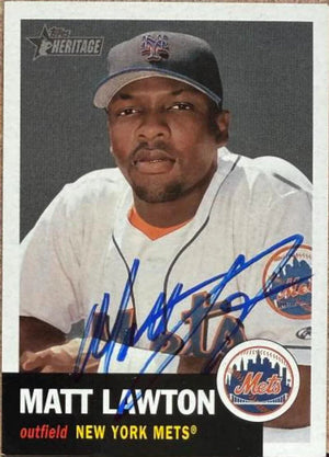 Matt Lawton Signed 2002 Topps Heritage Baseball Card - New York Mets