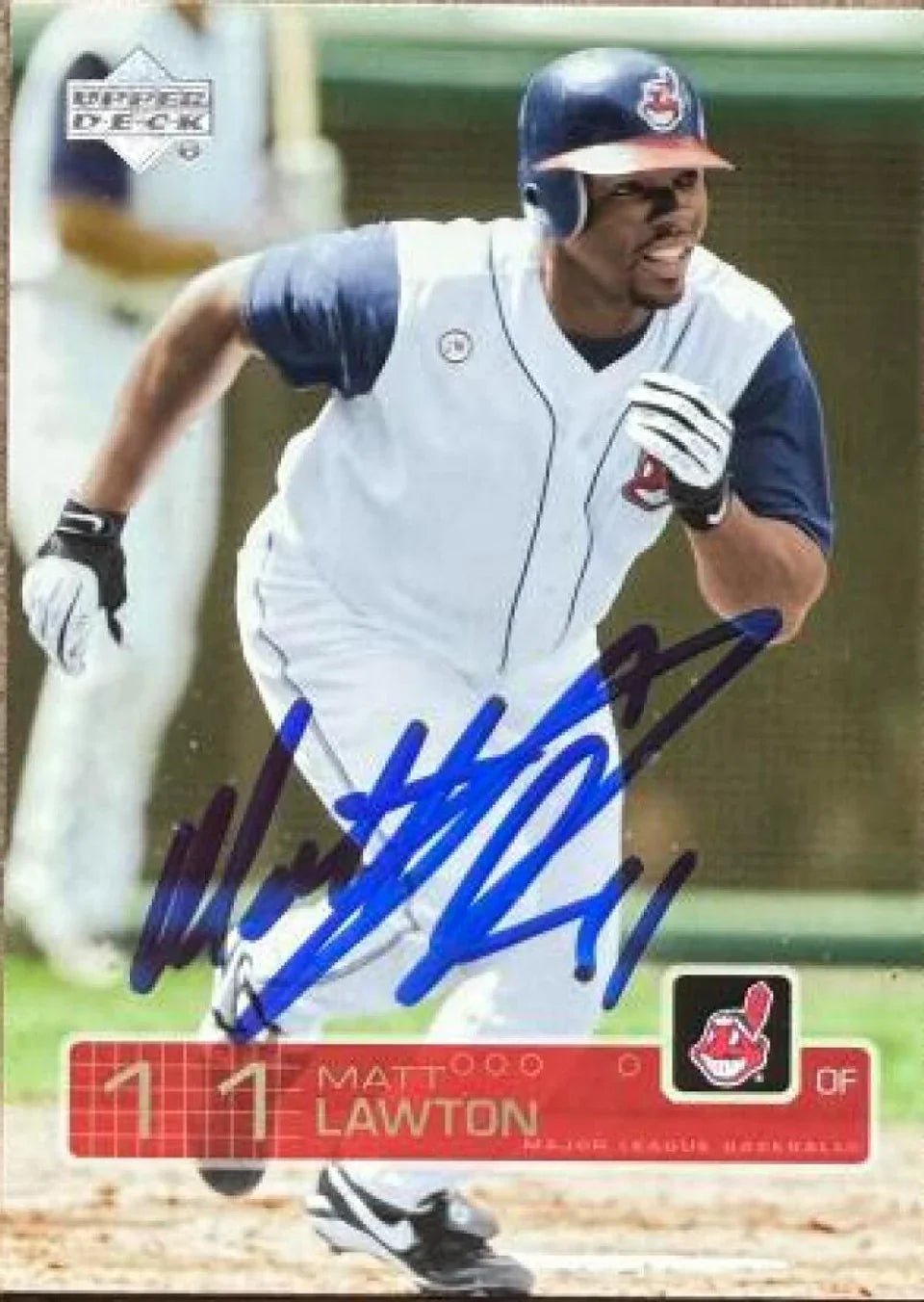 Matt Lawton Signed 2003 Upper Deck Baseball Card - Cleveland Indians