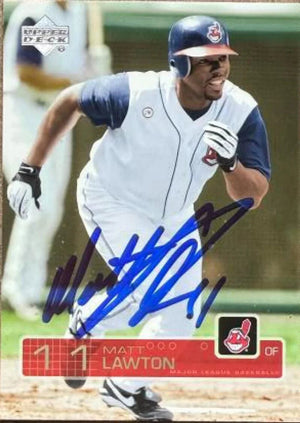 Matt Lawton Signed 2003 Upper Deck Baseball Card - Cleveland Indians